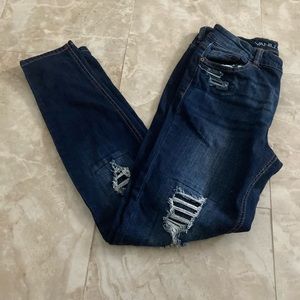 Blue ocean shade blue ripped jeans